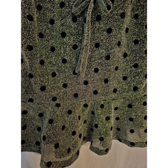 Youth Girls Dollie & Me Sz 6 Dress Metallic Silver Color W/ Black Dots - Picture 5 of 9